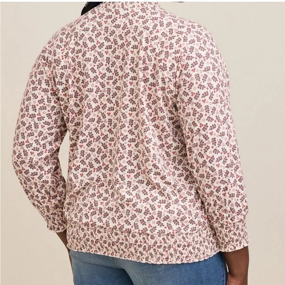 Torrid Textured Jersey Choker Neck Smocked Bottom Top Multi Plus 5 5X D65176 - Picture 3 of 10